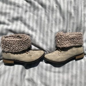 Ankle Booties with Knit Covering